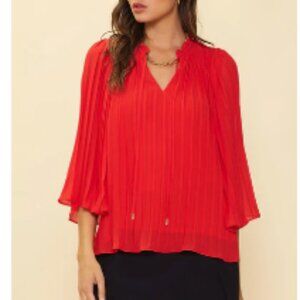 NWT Skies Are Blue Women's Pleated Flutter Blouse - Size M